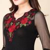 3D Embroidered Sewing On Patches Floral Hollowed Out Neckline Collar Applique Detachable Rose Flower Patch Sticker