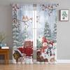 Snowman Bird Christmas Tree Snowflake Truck Deer Sheer Curtains Bedroom Decoration Window Curtains Kitchen Tulle Voile Curtains