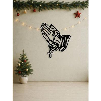 Gothic Black Metal Wall Cross Hanging Home Decor Altar Occult Satanic Halloween Gift