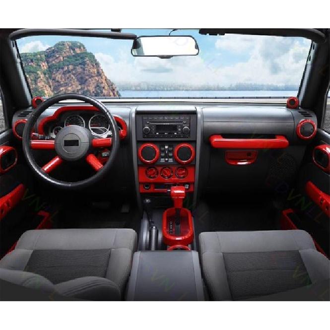 Central Console Armrest Box Panel Trim For Jeep Wrangler JK 2007-2010 Bright Red