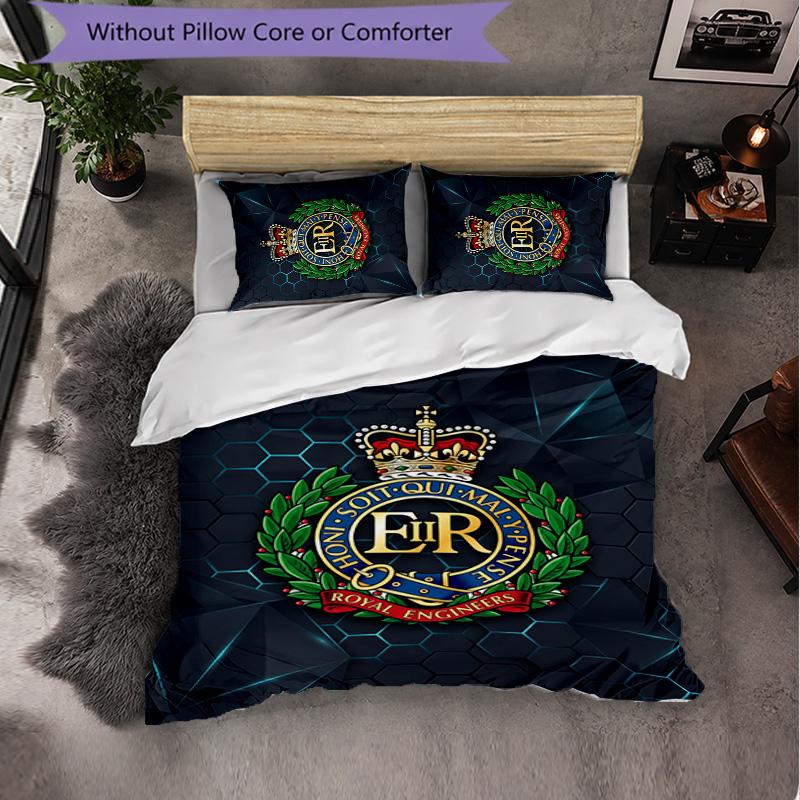 Royal Engineers A.F.C Themed Bedding 3Pcs Duvet Cover Set Decorative Bed Linen For Teen Room Home Decoration
