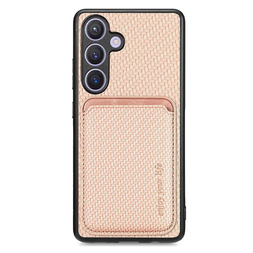 For Samsung Galaxy S25+ Case Magnetic Detachable Card Holder Phone Back Cover