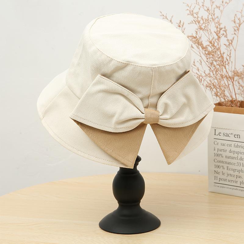 Women's Bucket Hats Bow Fashionable Cute Sweet Kawaii Summer Vacation Travel Big Brim Sunshade Sun Protection Hats For Girl