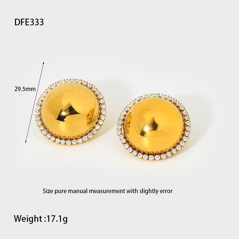 

Винтажные европейско-американские серьги-пусеты из нержавеющей стали 18 карат с цирконами и меняющим цвет дизайном