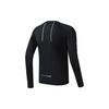 Fila Athletics Logo Print Sports Running Fitness Casual Crew Neck Long Sleeve T-Shirt Men Tops Deep-Black A11M242201F-BK