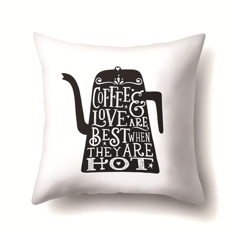 Nordic Style Ins Illustration Graffiti Polyester Pillowcase Car Decoration Home Printed Waist Rest Pillowcase