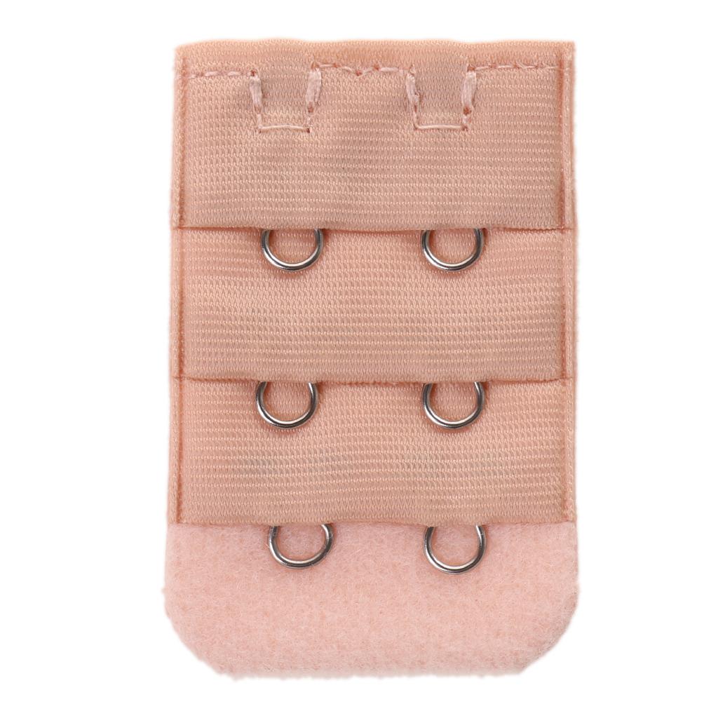 5pcs Bra Straps Elastic Strap Extension 2x 3 Hook Openings Female Accessory - Beige
