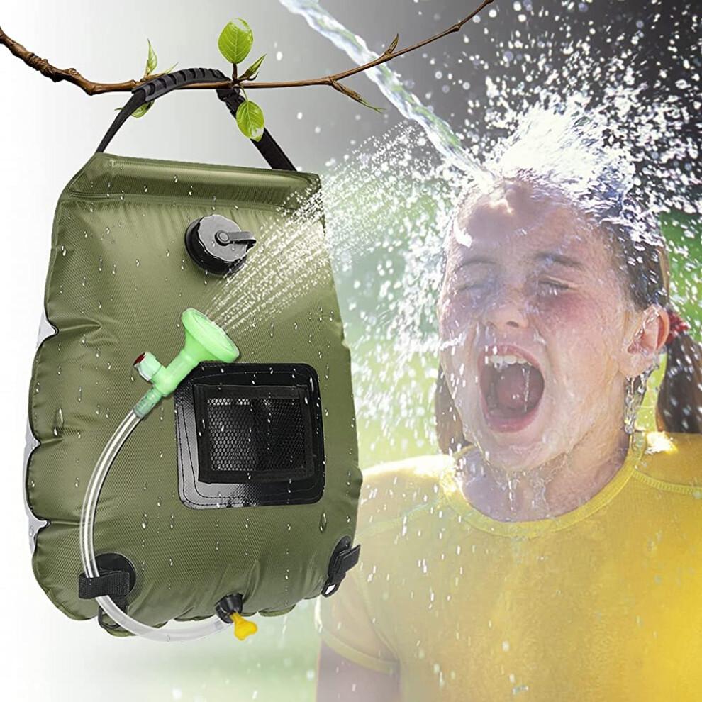 Solar Shower Bag, 20L Solar Shower Portable Camping Solar Shower, 45 ¡ã C Outdoor Shower Bag with Switchable Solar Heated Shower Head