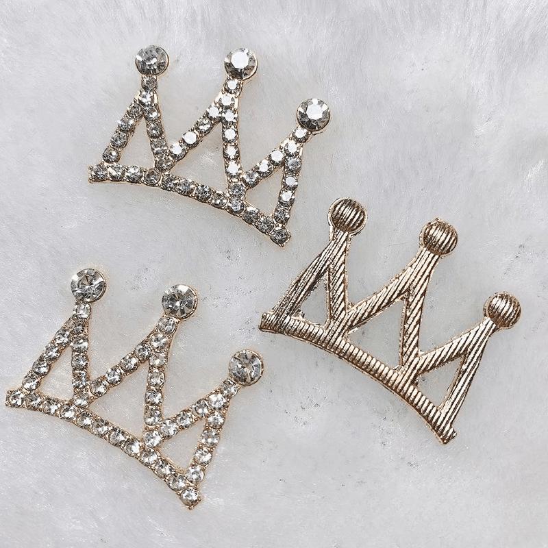 10 Pcs/Lot Alloy Rhinestone C Buckle Crown Water Drill Accessories Jewelry DIY Children's Crown Hair Headdress Decoration