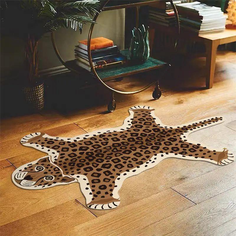 Cartoon Leopard Carpet Home Decoration, Bedroom Plush Carpet, Living Room Carpet Absorbent And Anti-Slip Carpet