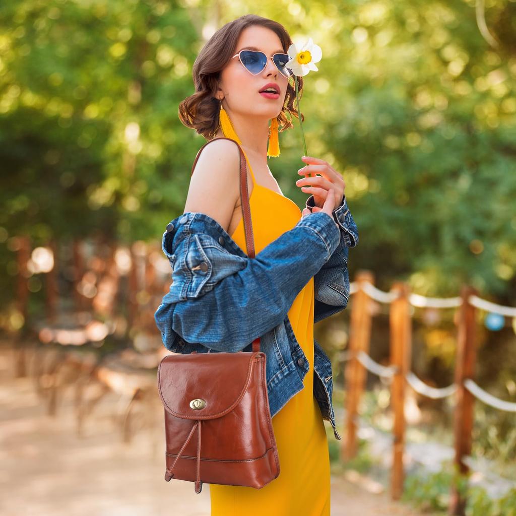 Genuine Italian Small Switchable Rucksack Inch iPad Storage Backpack [Bannus] Women's Backpack, Leather, Leather, Bag, 9.7