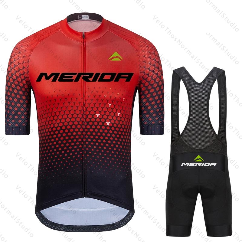 Merida Men's Summer Road Bike Wear Racing Clothes Breathable Cycling Jersey Set - Ropa Ciclismo Maillot Breathable