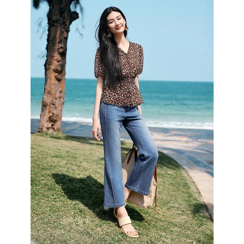 JZ Anna Kou Elegant Retro Polka Dot V-Neck Short Sleeve Blouse XL