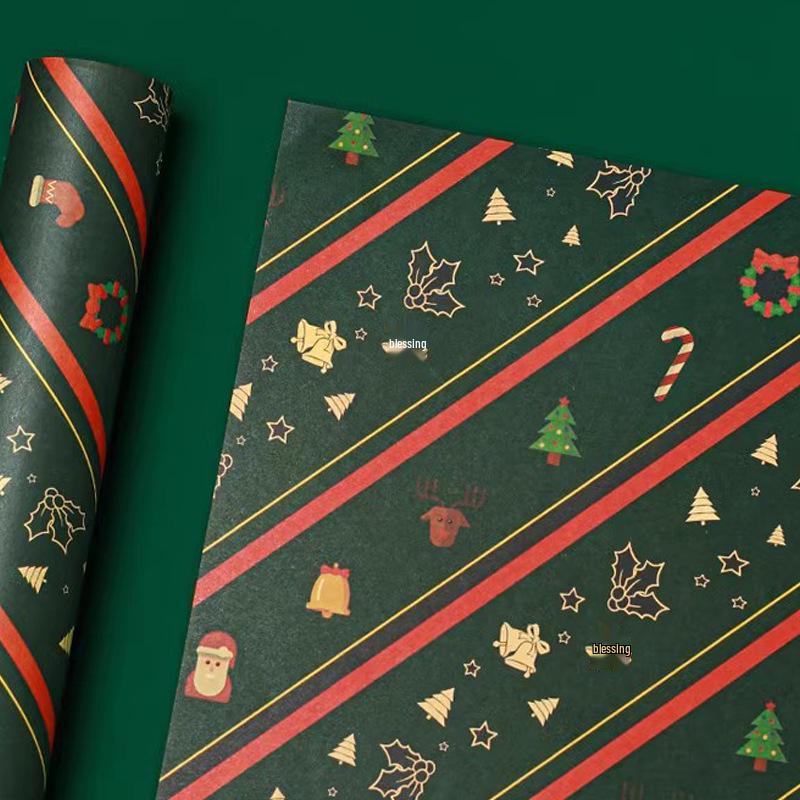 Large Retro Style Kraft Wrapping Paper for Christmas, Birthdays, and Meetings