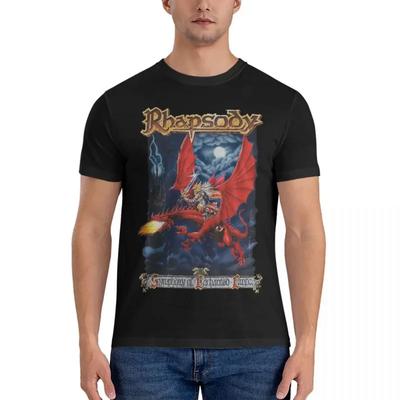 Neue Mode Herren T-Shirt Rhapsody Symphony Of Lands Fantastisches Reines Baumwoll-T-Shirt Kurzarm S-SABATONS Band Rundhals