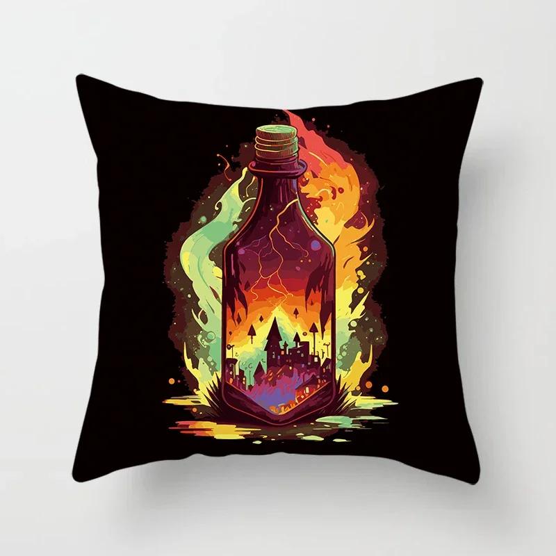Fashion  Bottle Pillowcase Decoration Printing Square  Car Sofa Fashion Cushion Cover  Home Improvement