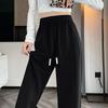 Spring Autumn Women Casual Striped Sports Pants Korean Fashion New Elastic High Waist Versatile Loose Basic Straight Trousers