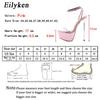 Eilyken Sexy Noční klub Fetiš Striptérka Dámské Sandály Otevřená Špička Kotníkový Řemínek s Přezkou Platforma Stiletto Vysoký Podpatek Boty