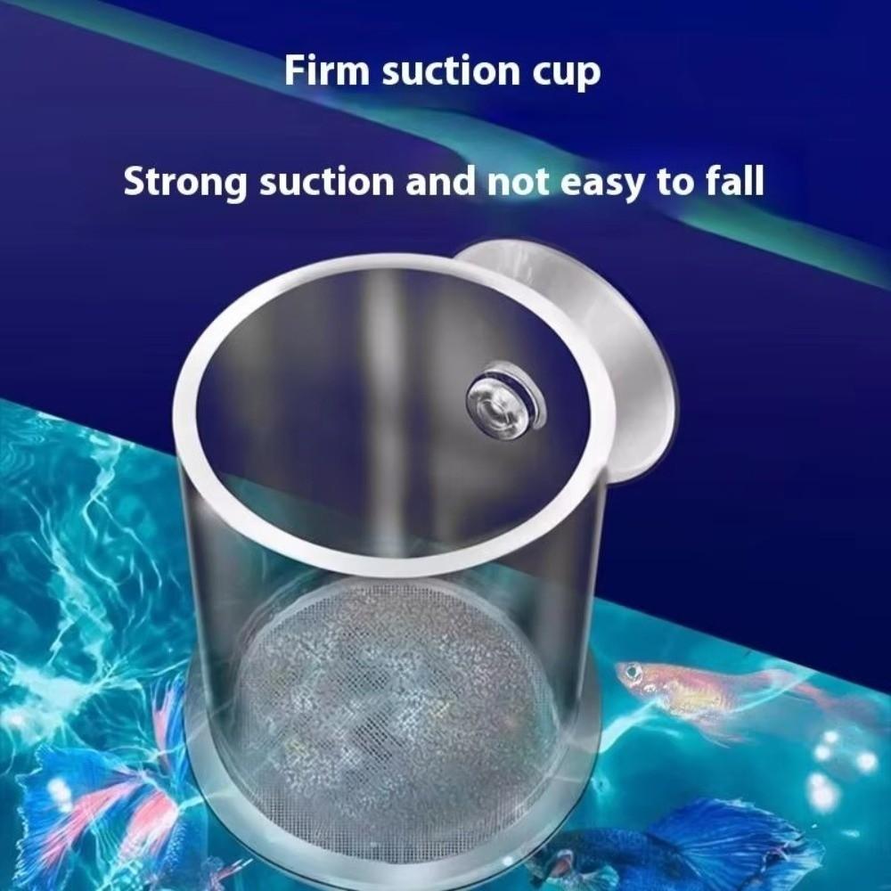 Acrylic Brine Shrimp Feeder with Suction Cup Fixed-Point Fish Tank Feeding Cup Transparent Durable Fish Feeder