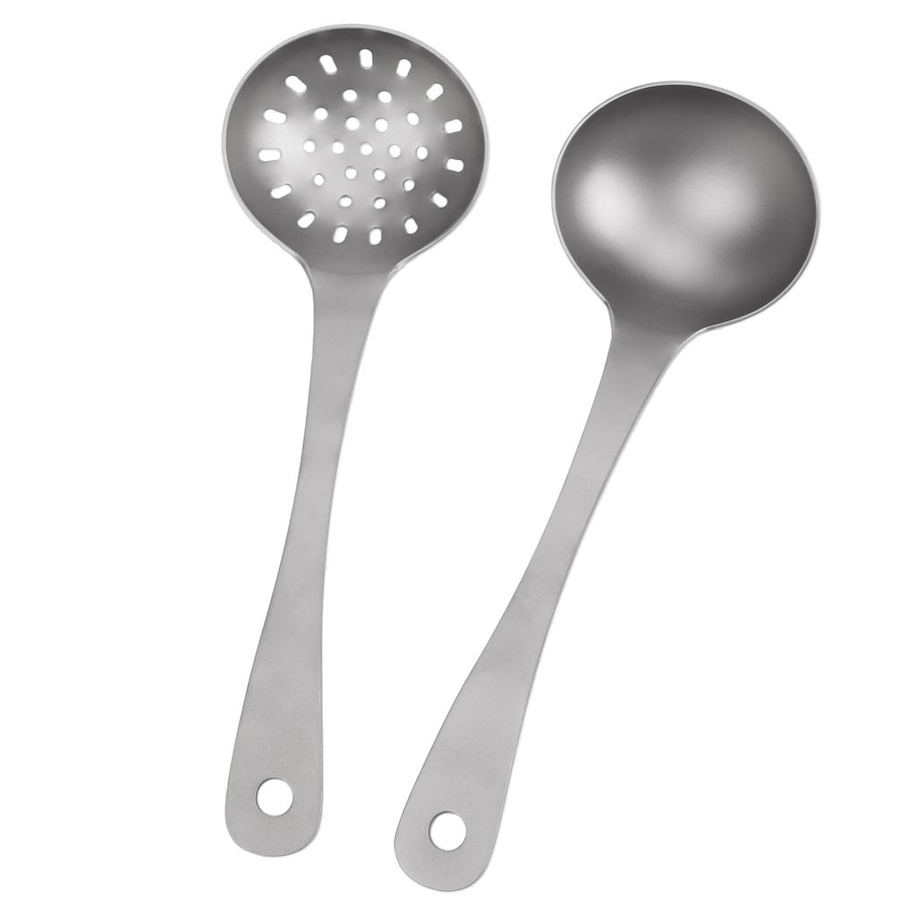Łyżka Kempingowa Tytanowa Pogłębiona Główka Ergonomiczna Rączka z Otworem do Zawieszenia na Piknik Gotowanie w Kuchni Chochołka do Zupy