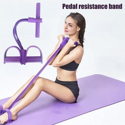 4/6-Rør Pedal Trækker Modstandsbånd med Håndtag Multifunktionelt Elastisk Yoga Mavebøjning Træk