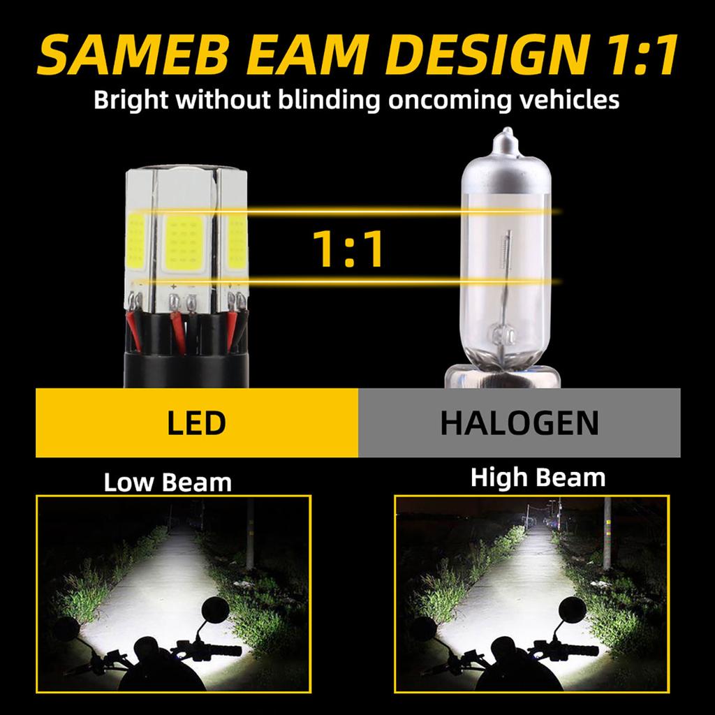 Motorcycle Headlights Fog Lights COB LED Flash Light Integrated External Drive 6/4/3 Side White Light Waterproof Universal 12V