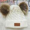 Double Ball Children's Wool Hat Wool Ball Baby Knitted Elasticity