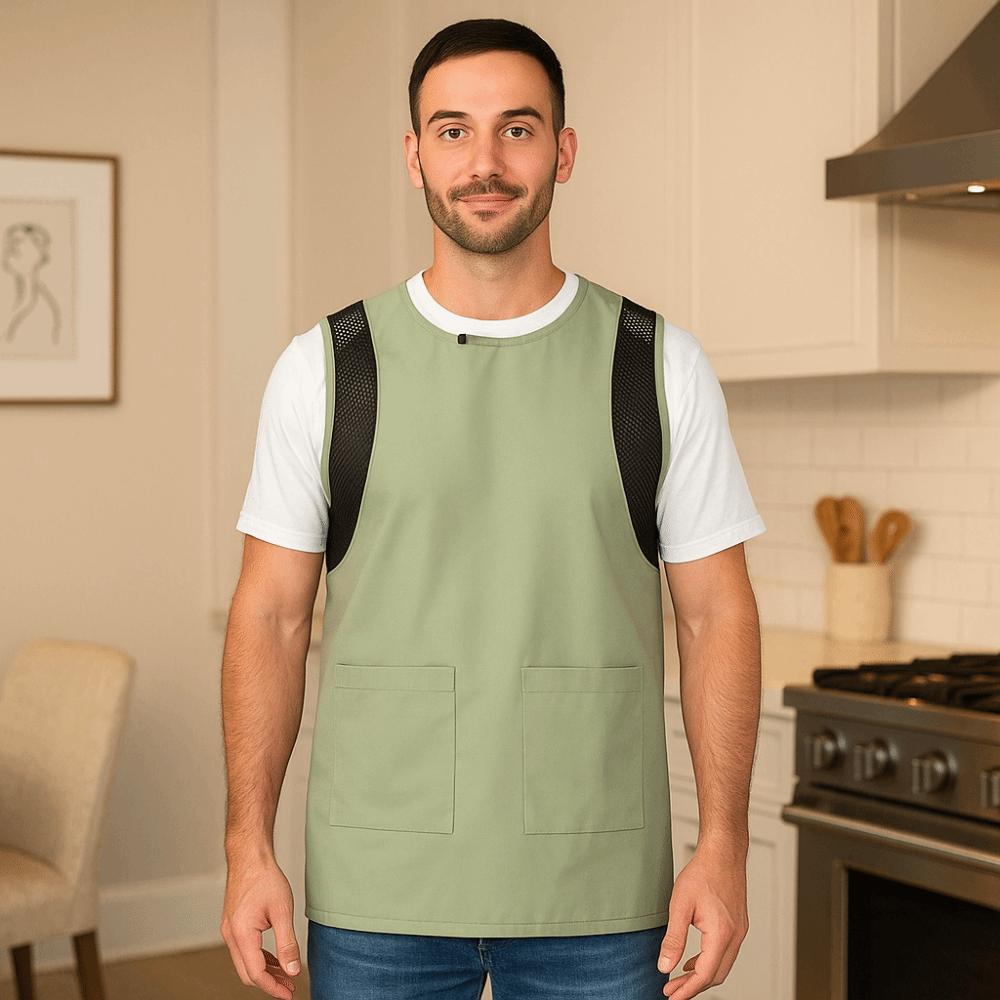 Langlebige ölbeständige wasserdichte Schürze Trendiger Stil Bequeme atmungsaktive Schürze Verstellbar mit Taschen Backschürze Restaurant