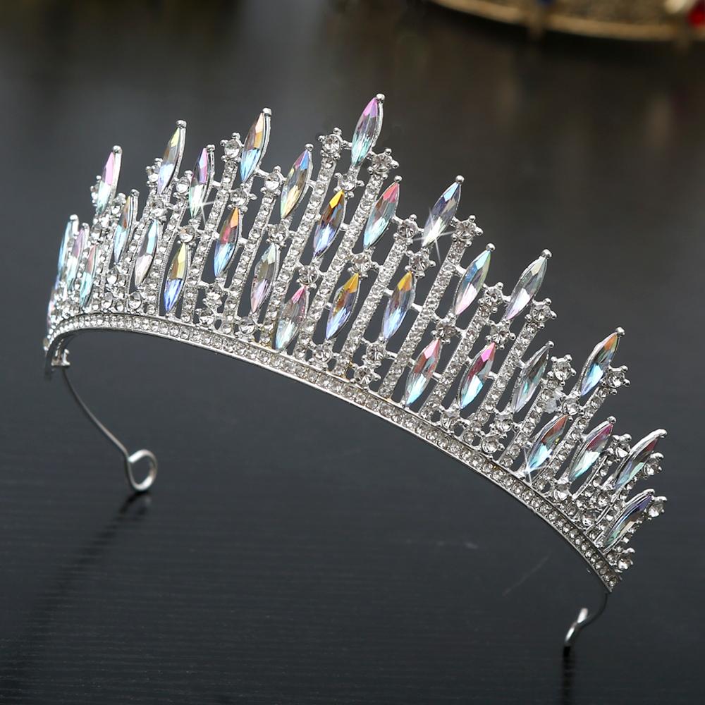 1pc Luxury Bridal Crystal Crown Zircon Wedding Tiara Hair Luxury Heirloom Headpiece for Bride Boho Photoshoot Royal Theme Events