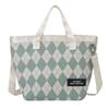 Stylish Large Capacity Plaid Canvas Handbag 2023 Trendy Urban Simple Shoulder Bag For Women