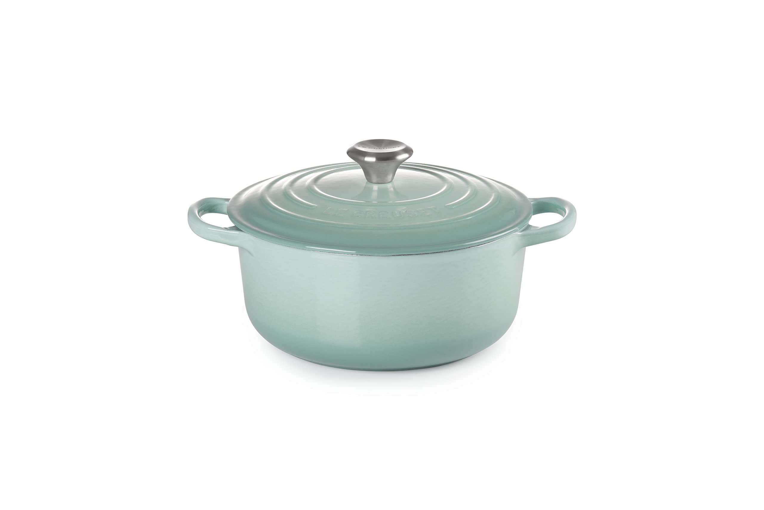 

Le Creuset Signature Cocotte Ronde 20cm Cast Iron Enamel Saucepan, Sage, Gas, Induction, and Oven Safe [Official Japanese Product]