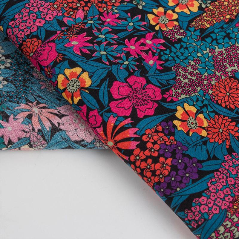100x140cm Pastoral Style Floral Poplin Cotton Fabric DIY Dress Children's Clothes Bedding Quilt Upholstery DIY Crafts