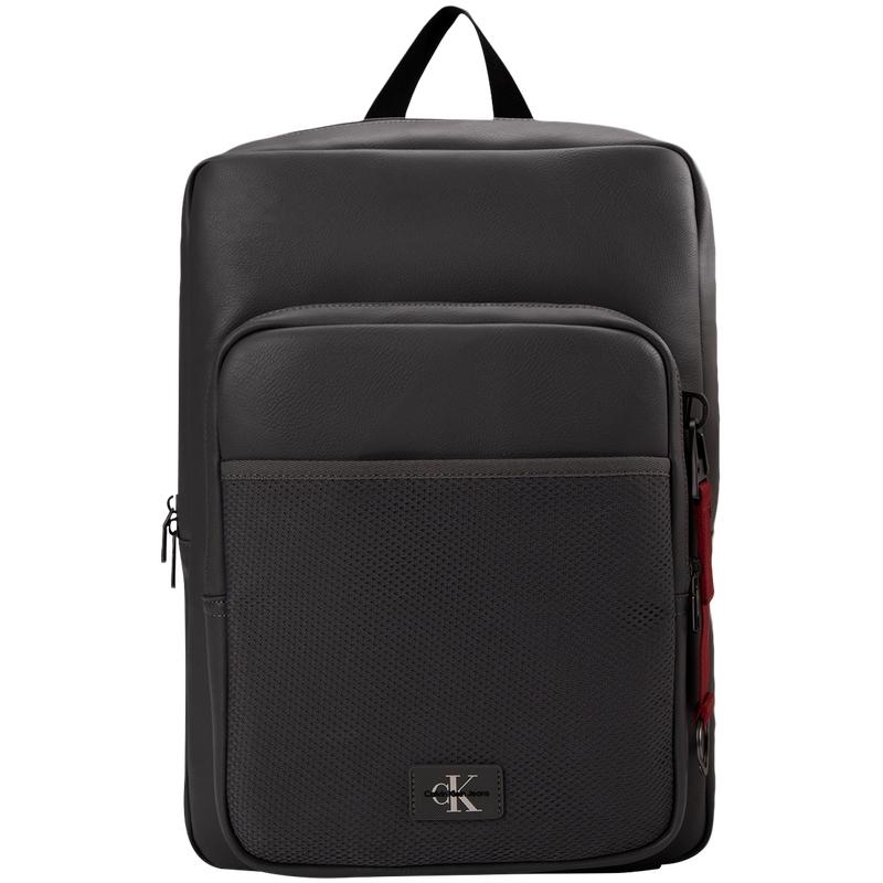 Calvin Klein Minimalist Square Logo Business Commuter Backpack Men backpack Moon-Mist-Gray HH3915-066 Moon Mist Gray,Basic Set (Bag)