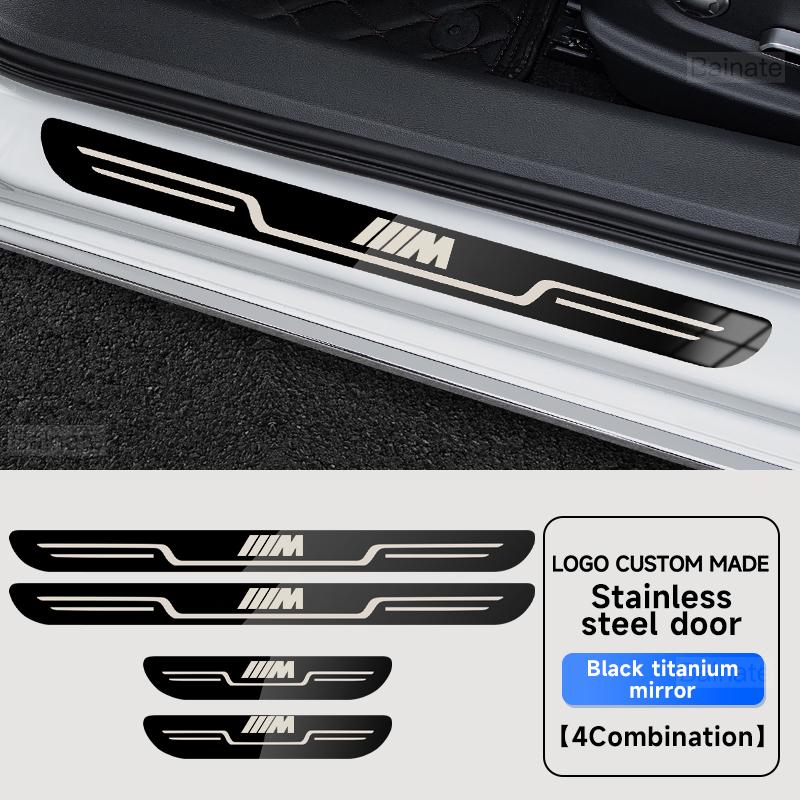 Stainless Steel Car Door Sill Scuff Plate For BMW M M3 M5 X1 X3 X5 X6 E90 E91 E92 E93 M3 E60 Anti-Scratch Seal Tang Protection