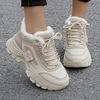 Women's Autumn/Winter Plush-Lined High-Top Shoes with Thick Soles for Height Increase, Wear-Resistant Outsoles, and Warm Casual Shoes for Women