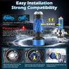 2PCS Car LED Lens Headlight H4 12V Mini Lens Super Bright Hi/Lo Beam White Light 6500K for Cars & Motorcycles Model Compatible