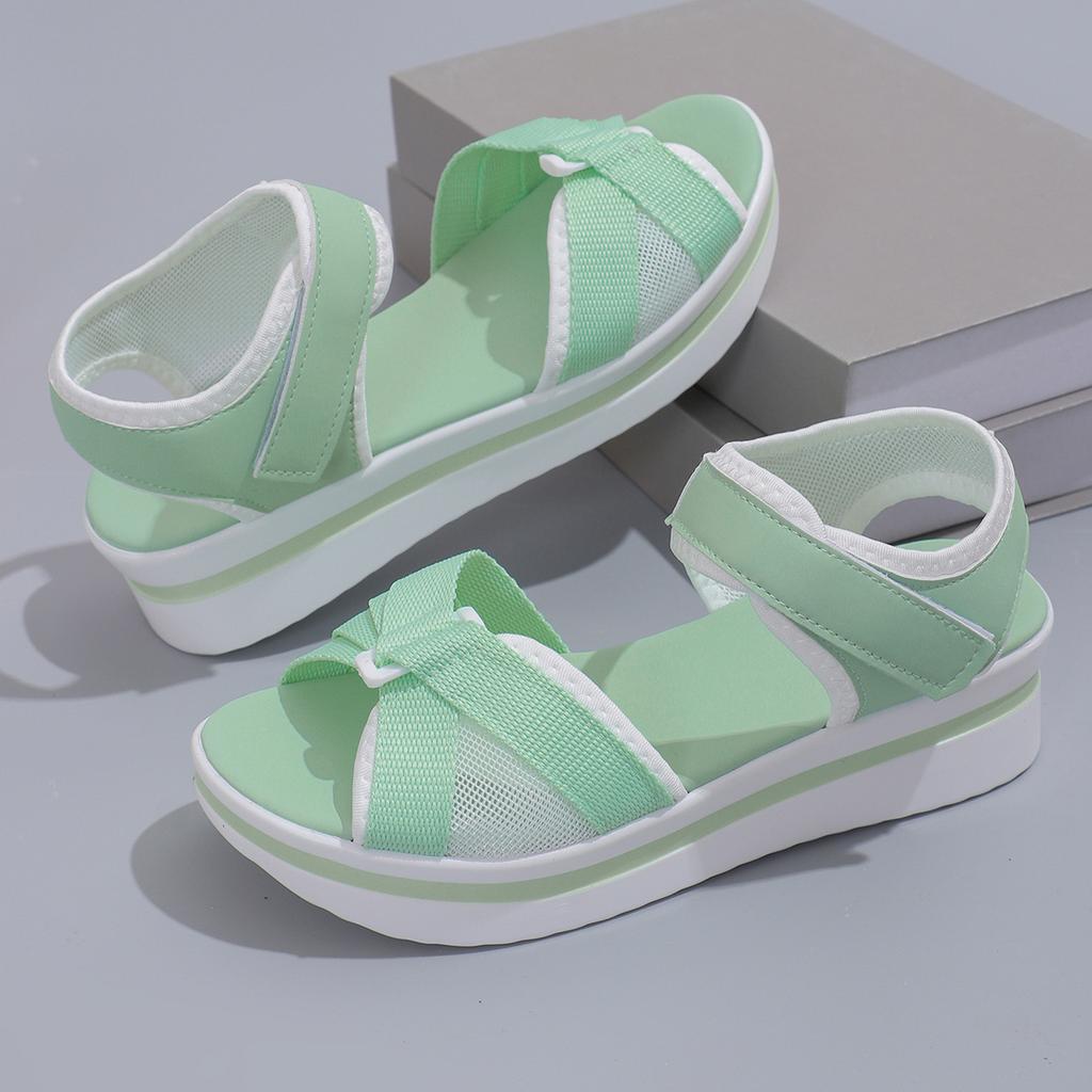 Fashion Women's Sandals Mix Color Wedges Heels Sandals Summer 2025 Shoes Woman Heeled Sandals Platform Summer Shoes Women Block Footwear