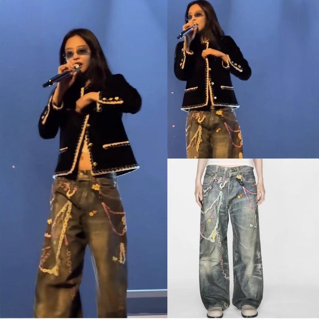 Gleicher Stil wie ennie, hochwertige AC Home Neuheit 3D Süßigkeitenketten-Druck Imitation Jeans Locker geschnitten