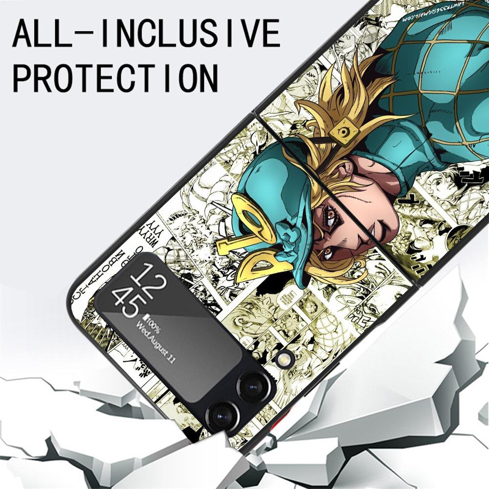 JoJo Adventure Dio Diego Brando Black Phone Case For Samsung ZFlip7 ZFlip6 ZFlip5 ZFlip4 ZFlip3 5G Hard Protective Galaxy Z Flip