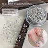 Handcrafted Zirconia Nail Art Kit with Sparkling Translucent White Triangles, Trapezoids & Rhinestone Beads