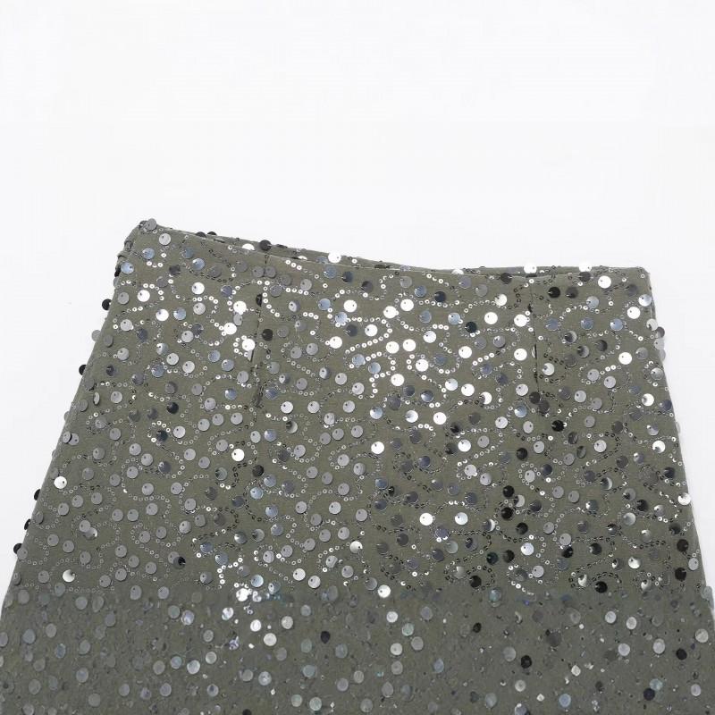 2026 Womens Street Fashion Sequin Double-Breasted Mini Skirt XS S M L