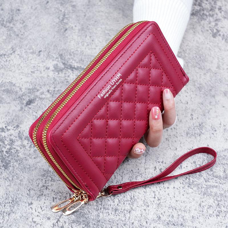 Women's Long-Style Wallet 2023: Double Zipper, Large Capacity Phone Bag & Card Holder, Korean Casual Design.