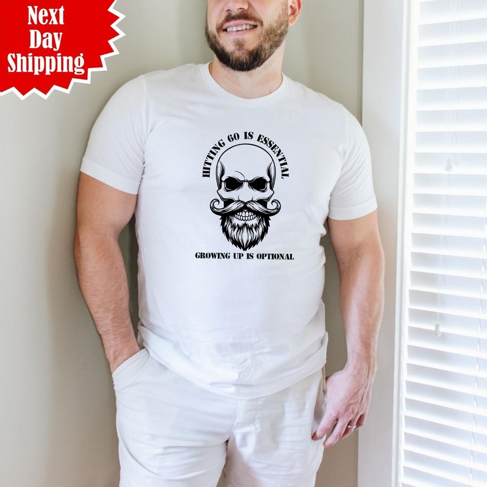 

60th Birthday Gift Men T Shirt Hitting 60 1965 Printed Biker Skull Gothic T Top 2XL