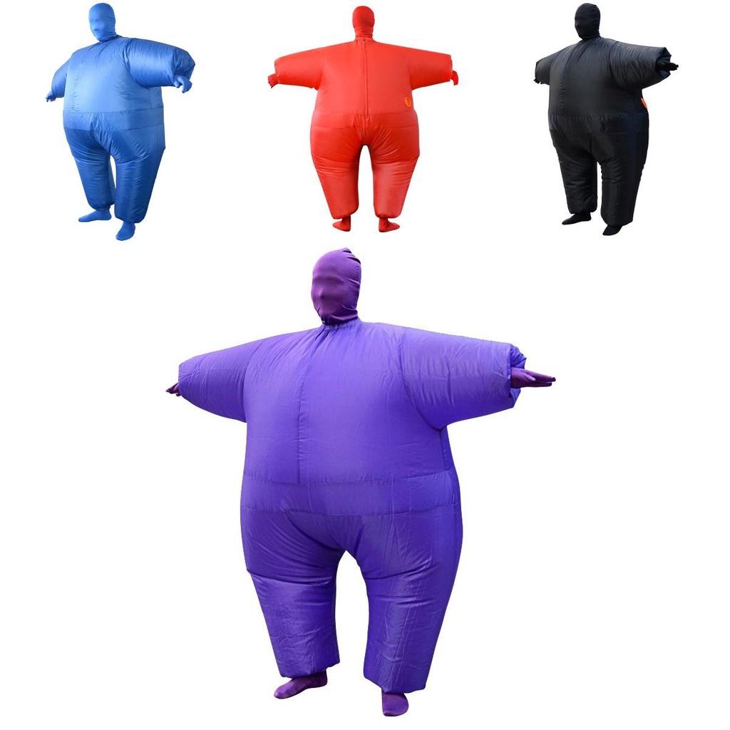 Farbenfrohes aufblasbares Dickanzug-Kostüm für Erwachsene für Halloween-Spaß