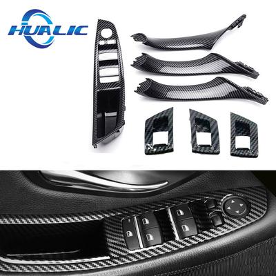HUALIC 7 stuks Linker Handvat voor BMW 5 Serie F10 F18 Linkerbesturing LHD Koolstofvezel Auto Interieur Deurhandvat Plaat Decoratief