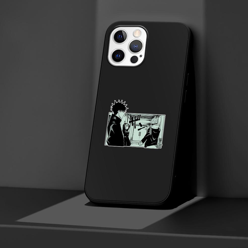 Phone Case for Apple iPhone 14 11 13 Pro Max 12 Mini XR 7 8 + SE 2020 XS 6 6s Plus 5 5s Cool Jujutsu Kaisen Silicone Black Cover