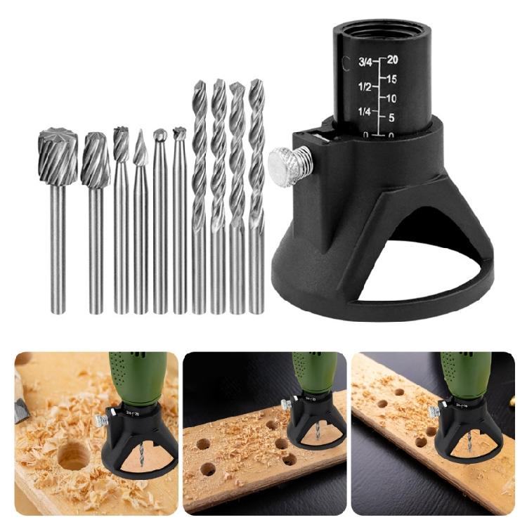 11-delige Roterende Multifunctionele Tool Snijgeleider Router Accessoireset met Freesboren Bit Roterende Locators Houtbewerking