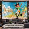 Pippi Longstocking Personalized Tapestry Support Custom Name, Wall Art Home Decoration