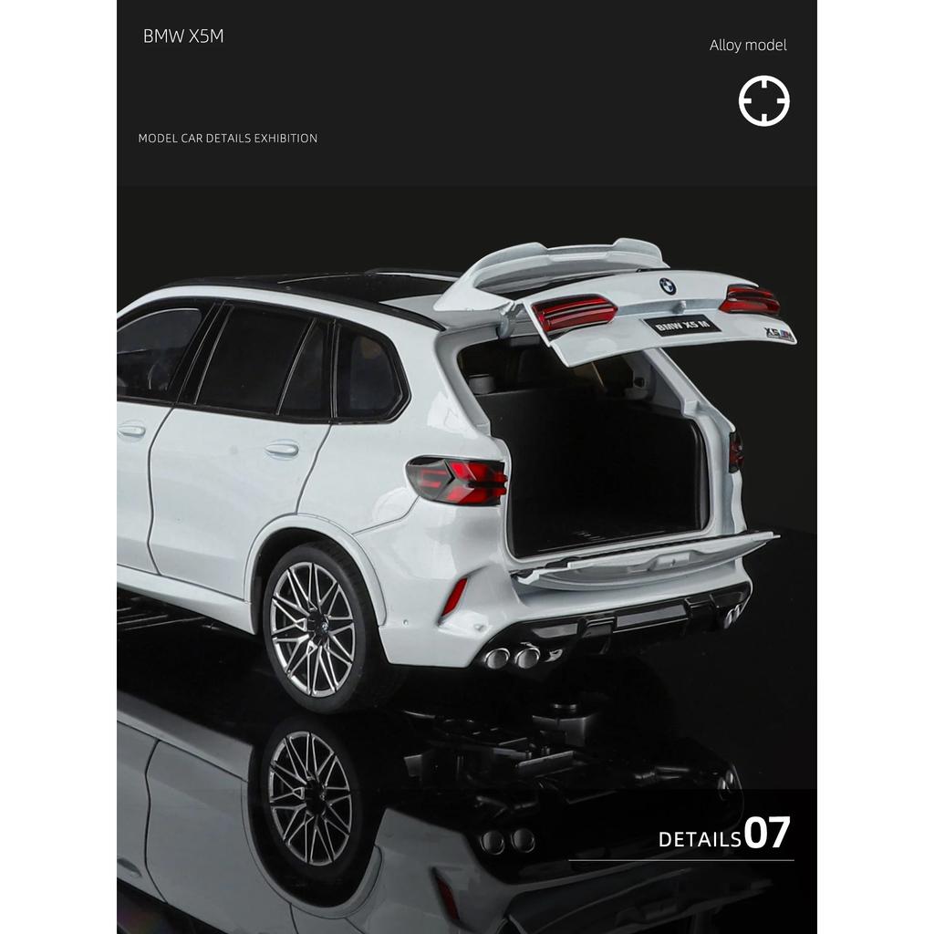 1/18 BMW X5M X5 SUV Slitina Luxy Model Auta Odlitek Kov Off-road Vozidla Model Auta Simulace Zvuku a Světla Dětská Hračka Dárek