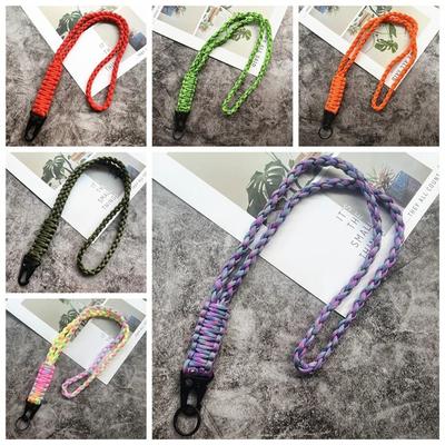 Metal Clip Paracord Neck Lanyard Parachute Rope Umbrella Rope Keychain  Outdoor Survival
